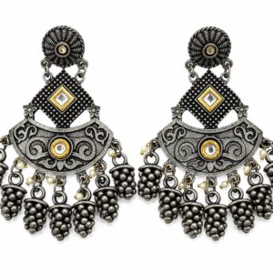 Oxidised Chandbali Earrings for Women | Ethnic Statement Jewelry | Karat Collective